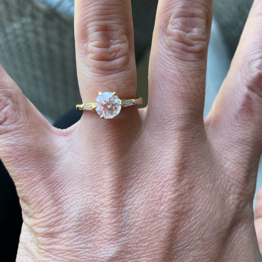 14k gold engagement ring and wedding band - Picture 4 of 8